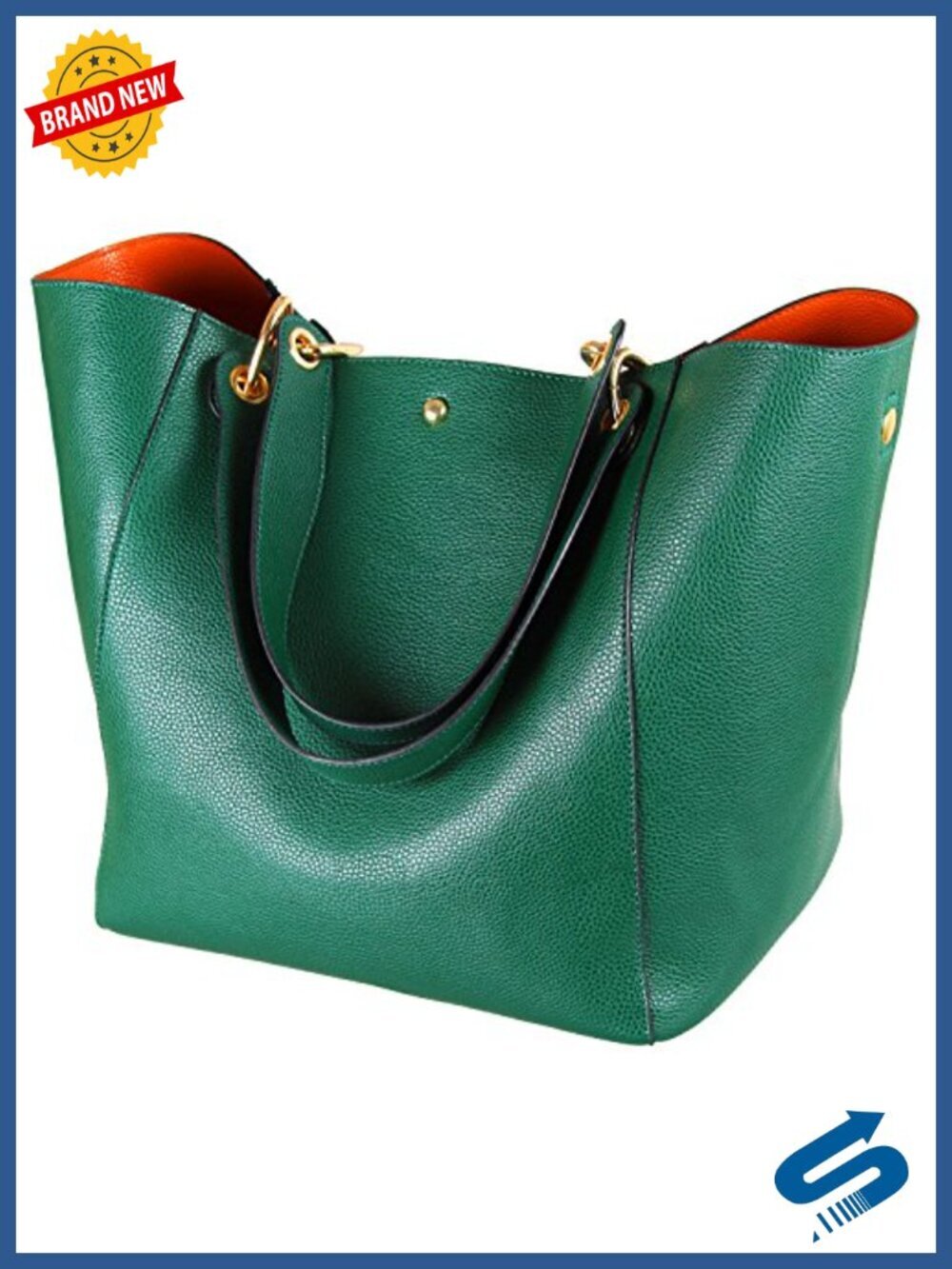 Large Work Tote Bag with Detachable Zipper Pocket, Waterproof Vegan Leather